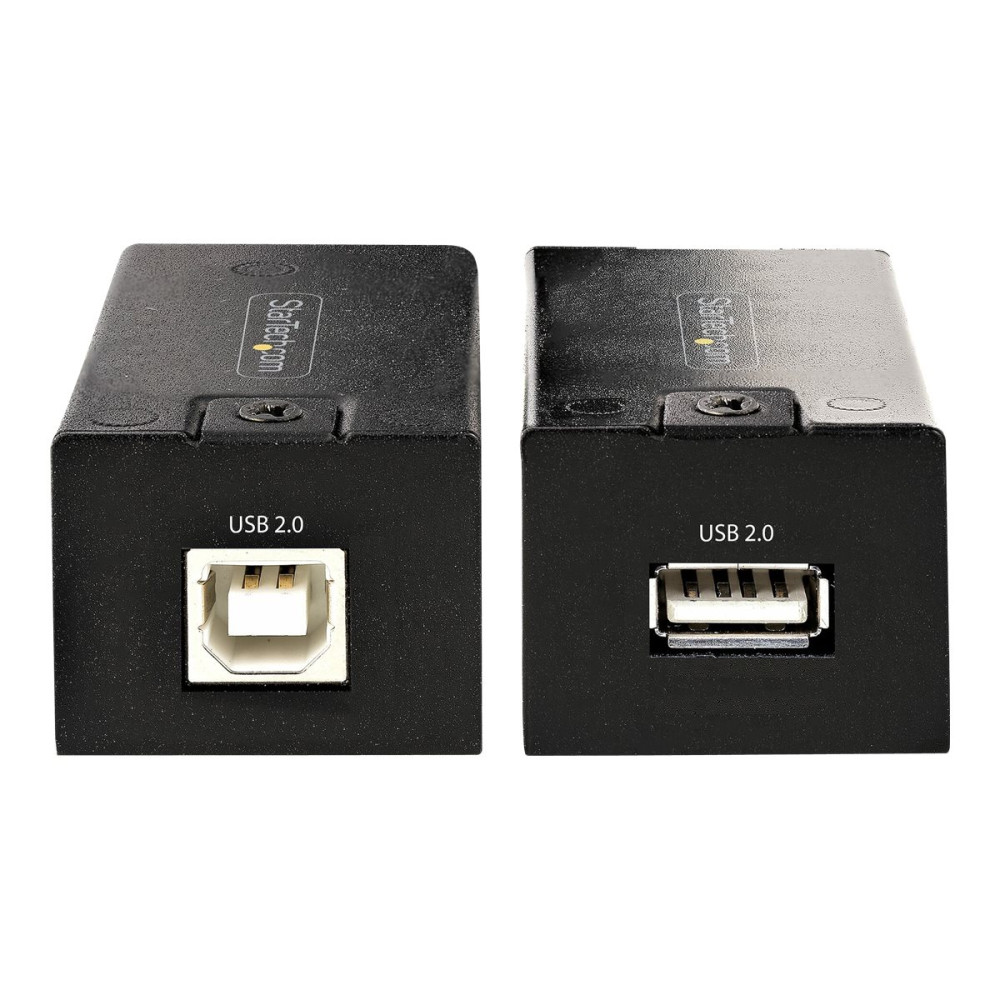 Produktbild för StarTech.com USB 2.0 Extender over Cat5e/Cat6 Cable (RJ45), 492ft/150m USB Over Ethernet Extender/Adapter Kit - Externally Powered USB Extender, USB to Ethernet Converter, 480 Mbps, Rugged Metal Housing (C15012-USB-EXTENDER) - USB-förlängningskabel - USB 