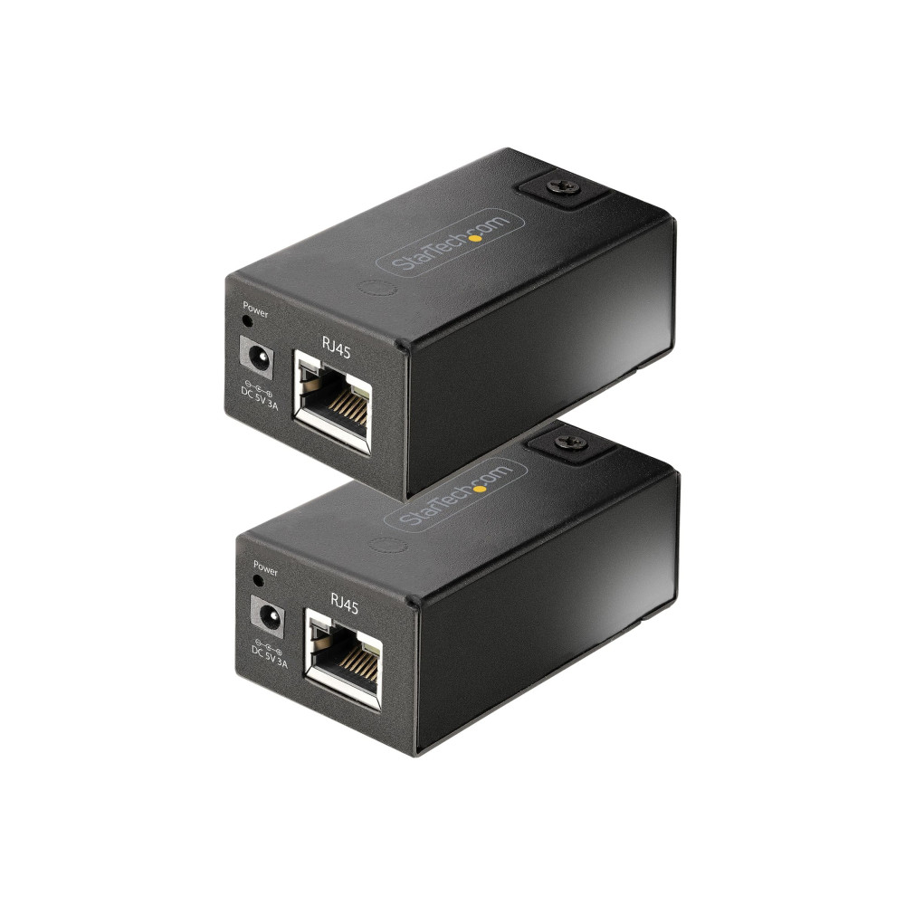 Produktbild för StarTech.com USB 2.0 Extender over Cat5e/Cat6 Cable (RJ45), 492ft/150m USB Over Ethernet Extender/Adapter Kit - Externally Powered USB Extender, USB to Ethernet Converter, 480 Mbps, Rugged Metal Housing (C15012-USB-EXTENDER) - USB-förlängningskabel - USB 