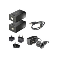Produktbild för StarTech.com USB 2.0 Extender over Cat5e/Cat6 Cable (RJ45), 492ft/150m USB Over Ethernet Extender/Adapter Kit - Externally Powered USB Extender, USB to Ethernet Converter, 480 Mbps, Rugged Metal Housing (C15012-USB-EXTENDER) - USB-förlängningskabel - USB 