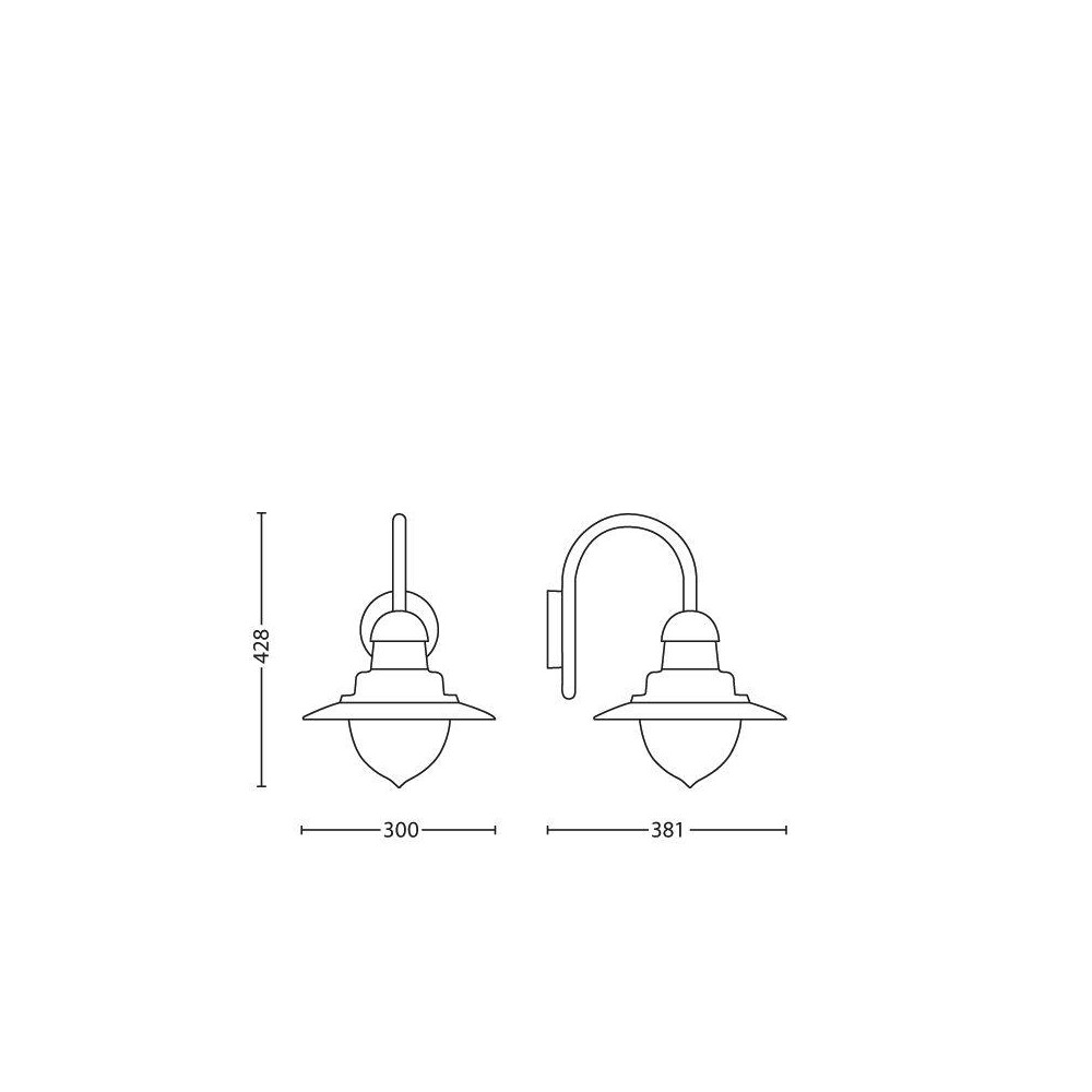 Produktbild för Philips myGarden Raindrop vägglampa 60 W E27 ljuskälla medfö...