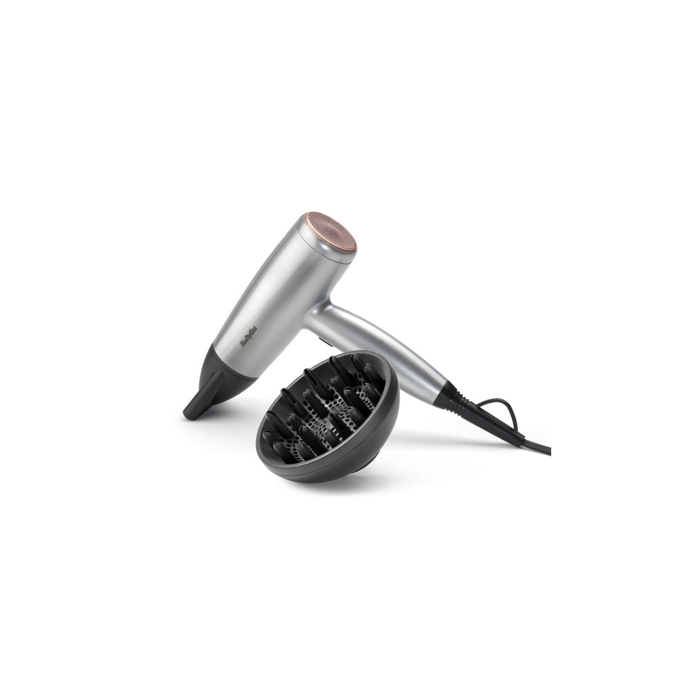Produktbild för BaByliss Cosmos D580DE, ?DC, Satinstål, Hängögla, 1,95 m, Kn...