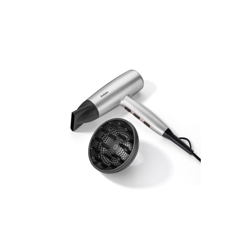 Produktbild för BaByliss Cosmos D580DE, ?DC, Satinstål, Hängögla, 1,95 m, Kn...