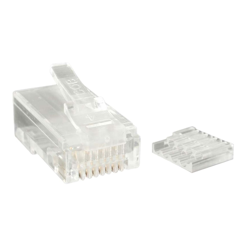 Produktbild för StarTech.com Cat 6 RJ45 Stranded Modular Plug Connector - 50 Pack (CRJ45C6STR50) - nätverkskontakt - klar