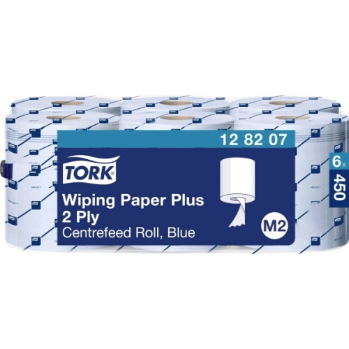 TORK Tork Advanced Wiper 420 Plus M2 - rengöringsdukar - papper - 450 ark - blå - paket med 6