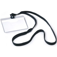 Produktbild för DURABLE namnskylt - för 60 x 90 mm - svart, transparent (paket om 10)