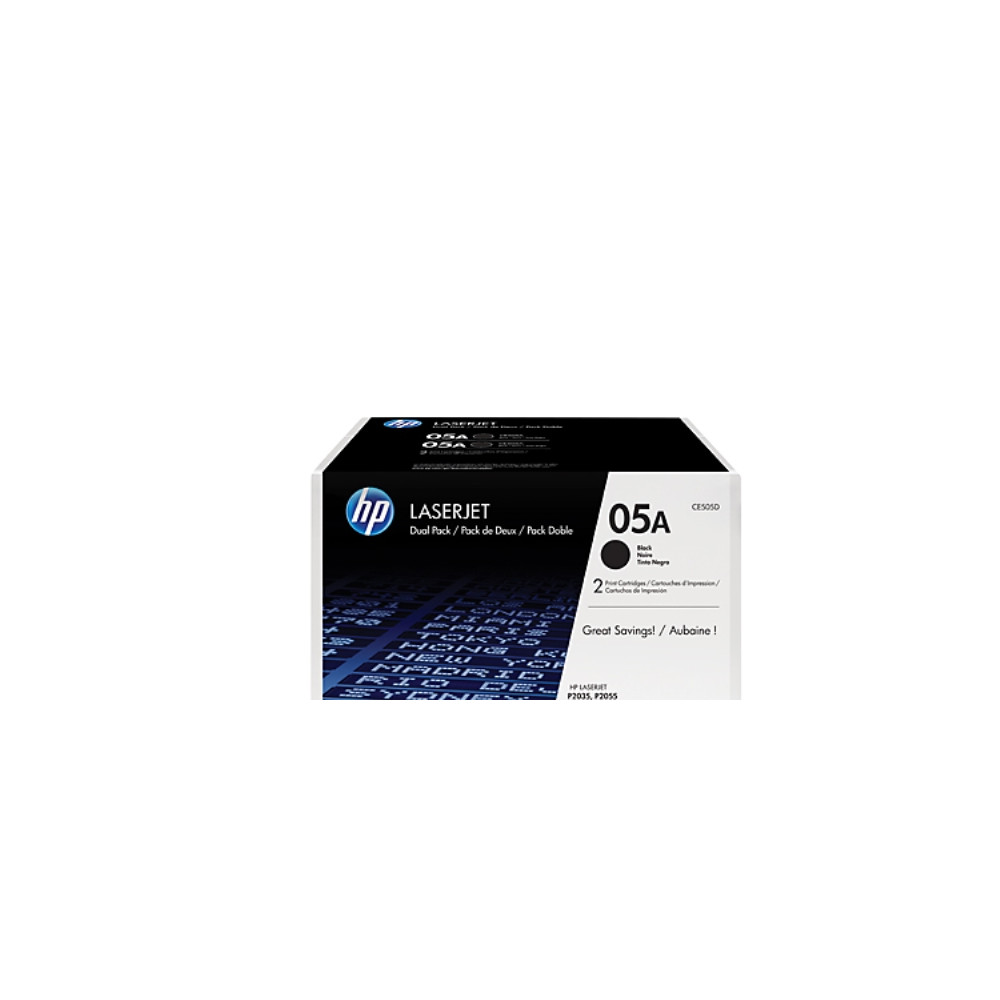Produktbild för HP 05A - 2-pack - svart - original - LaserJet - tonerkassett (CE505D)
