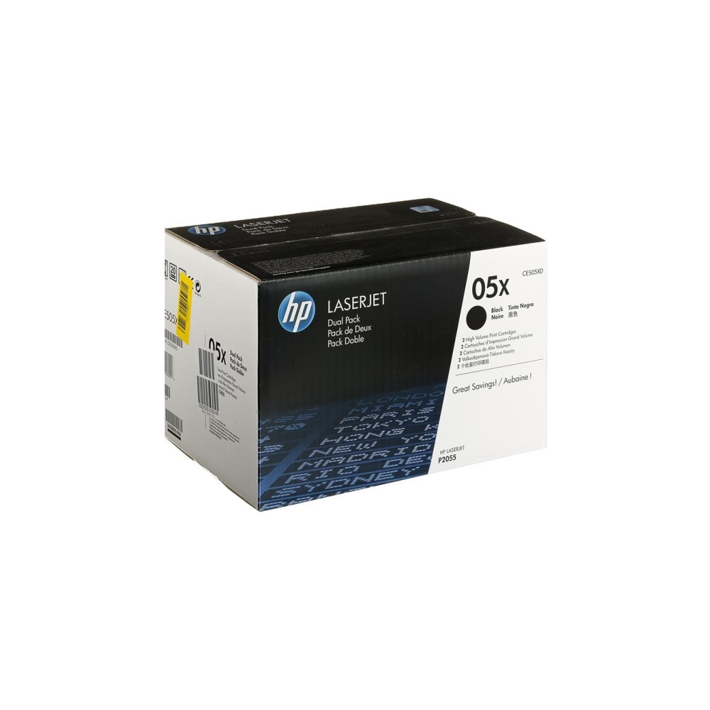 Produktbild för HP 05A - 2-pack - svart - original - LaserJet - tonerkassett (CE505D)