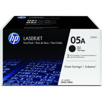 Produktbild för HP 05A - 2-pack - svart - original - LaserJet - tonerkassett (CE505D)