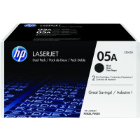 Produktbild för HP 05A - 2-pack - svart - original - LaserJet - tonerkassett (CE505D)