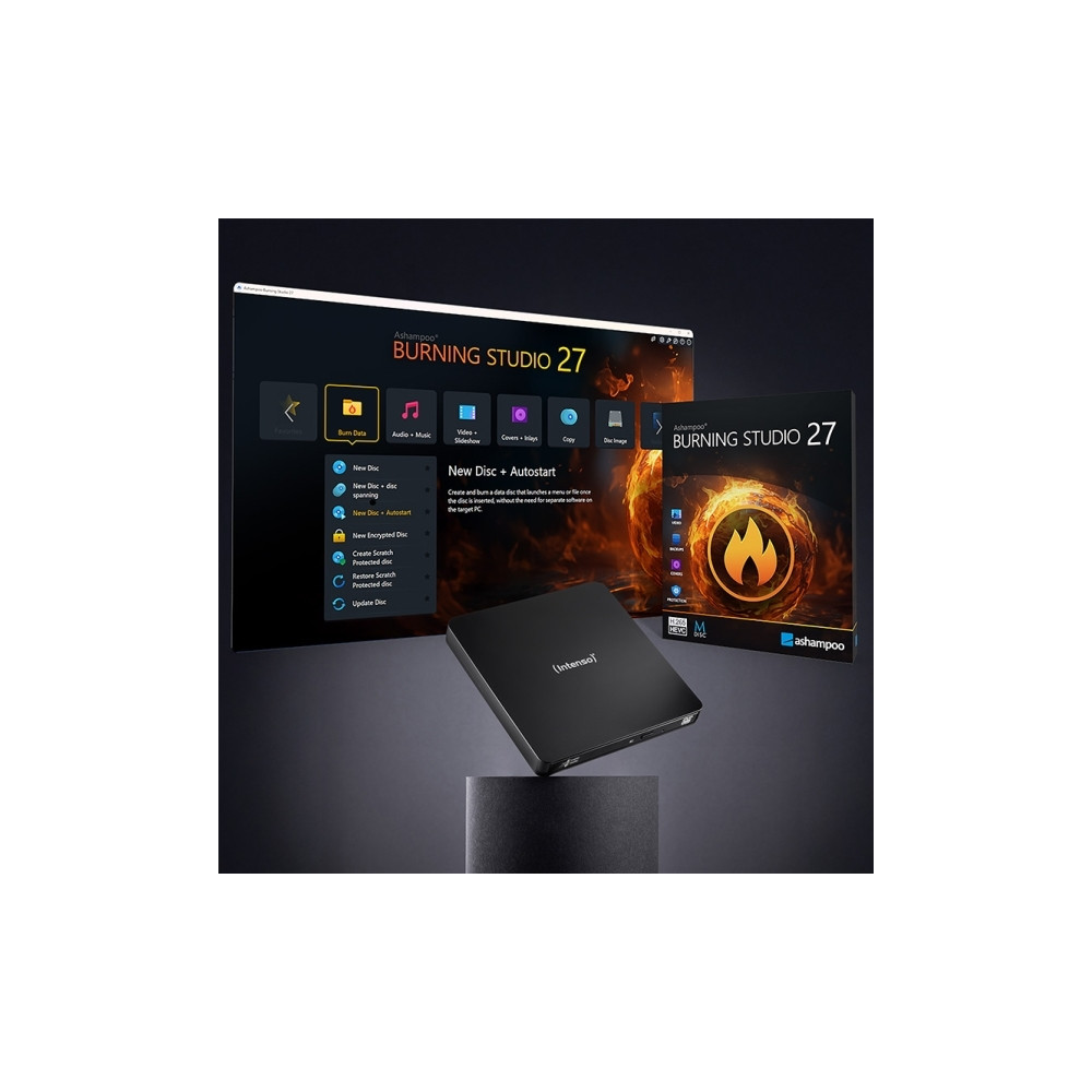 Produktbild för Intenso EOD 400D Slim - DVD±RW- (±R DL-) / DVD-RAM-enhet - USB 3.2 Gen 1 - extern