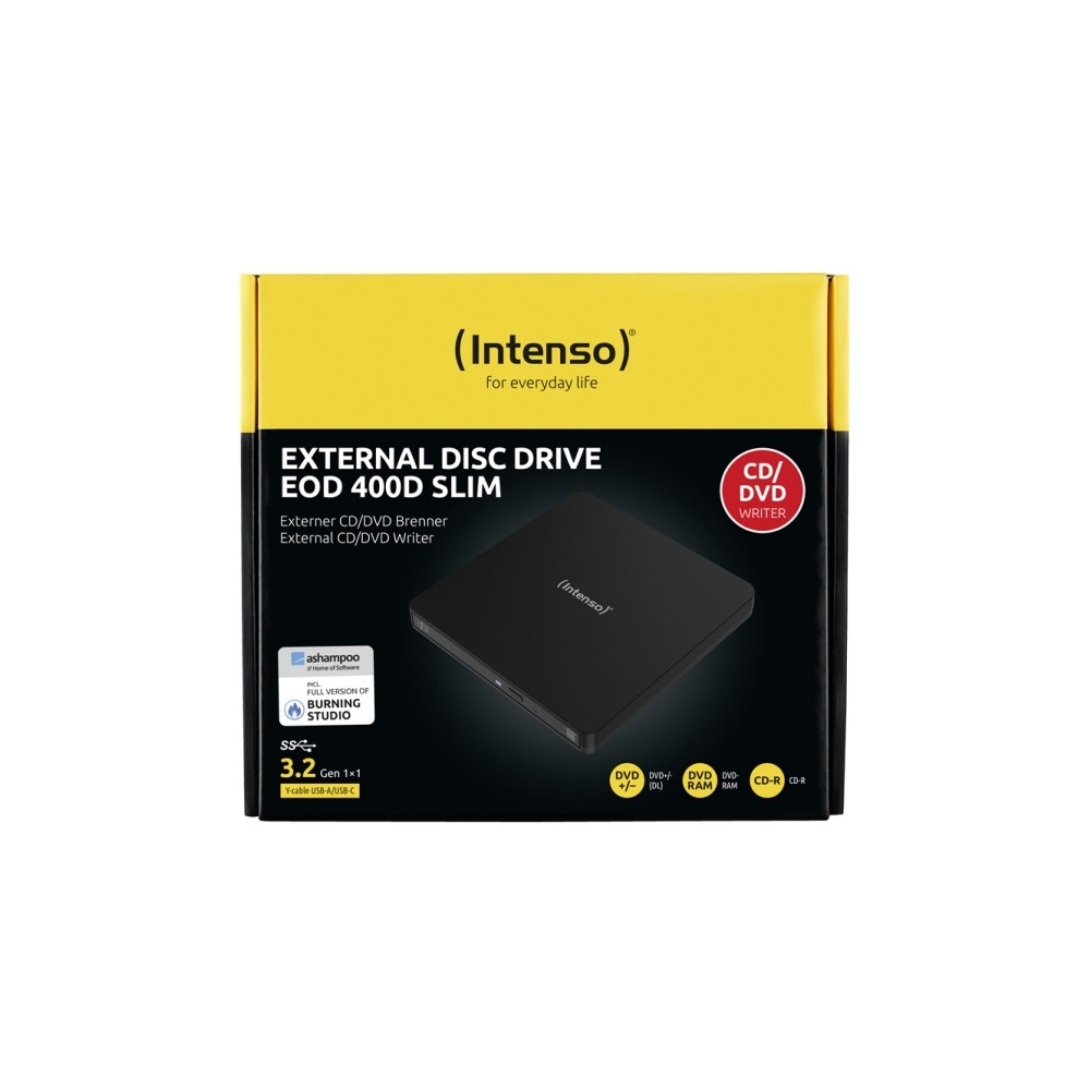 Produktbild för Intenso EOD 400D Slim - DVD±RW- (±R DL-) / DVD-RAM-enhet - USB 3.2 Gen 1 - extern