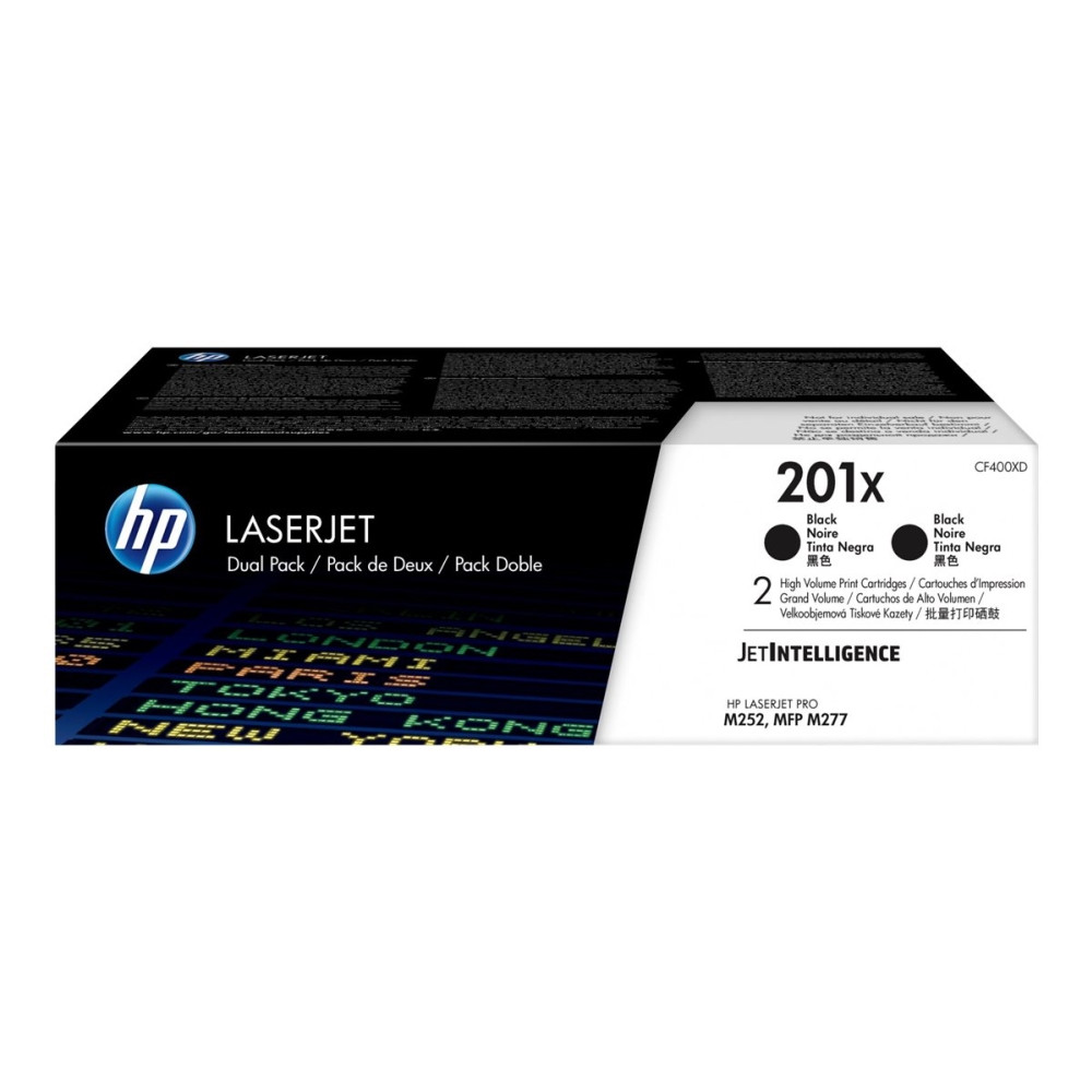 Produktbild för HP 201X - 2-pack - Lång livslängd - svart - original - LaserJet - tonerkassett (CF400XD)