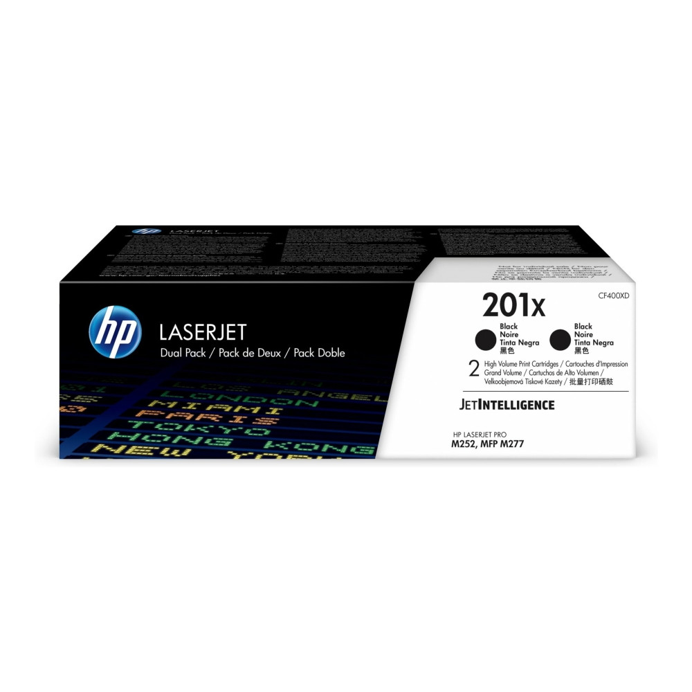 Produktbild för HP 201X - 2-pack - Lång livslängd - svart - original - LaserJet - tonerkassett (CF400XD)