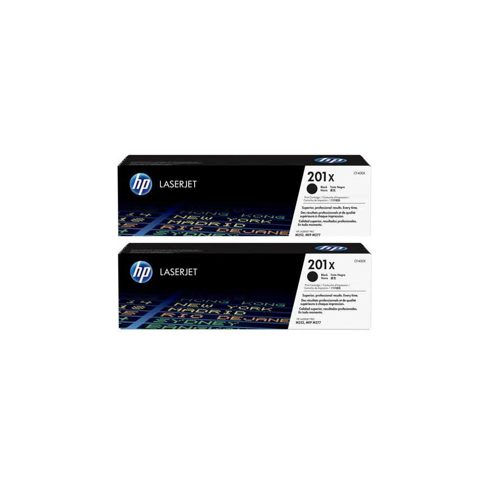 Produktbild för HP 201X - 2-pack - Lång livslängd - svart - original - LaserJet - tonerkassett (CF400XD)