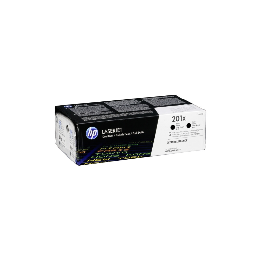 Produktbild för HP 201X - 2-pack - Lång livslängd - svart - original - LaserJet - tonerkassett (CF400XD)