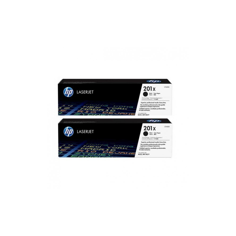 Produktbild för HP 201X - 2-pack - Lång livslängd - svart - original - LaserJet - tonerkassett (CF400XD)