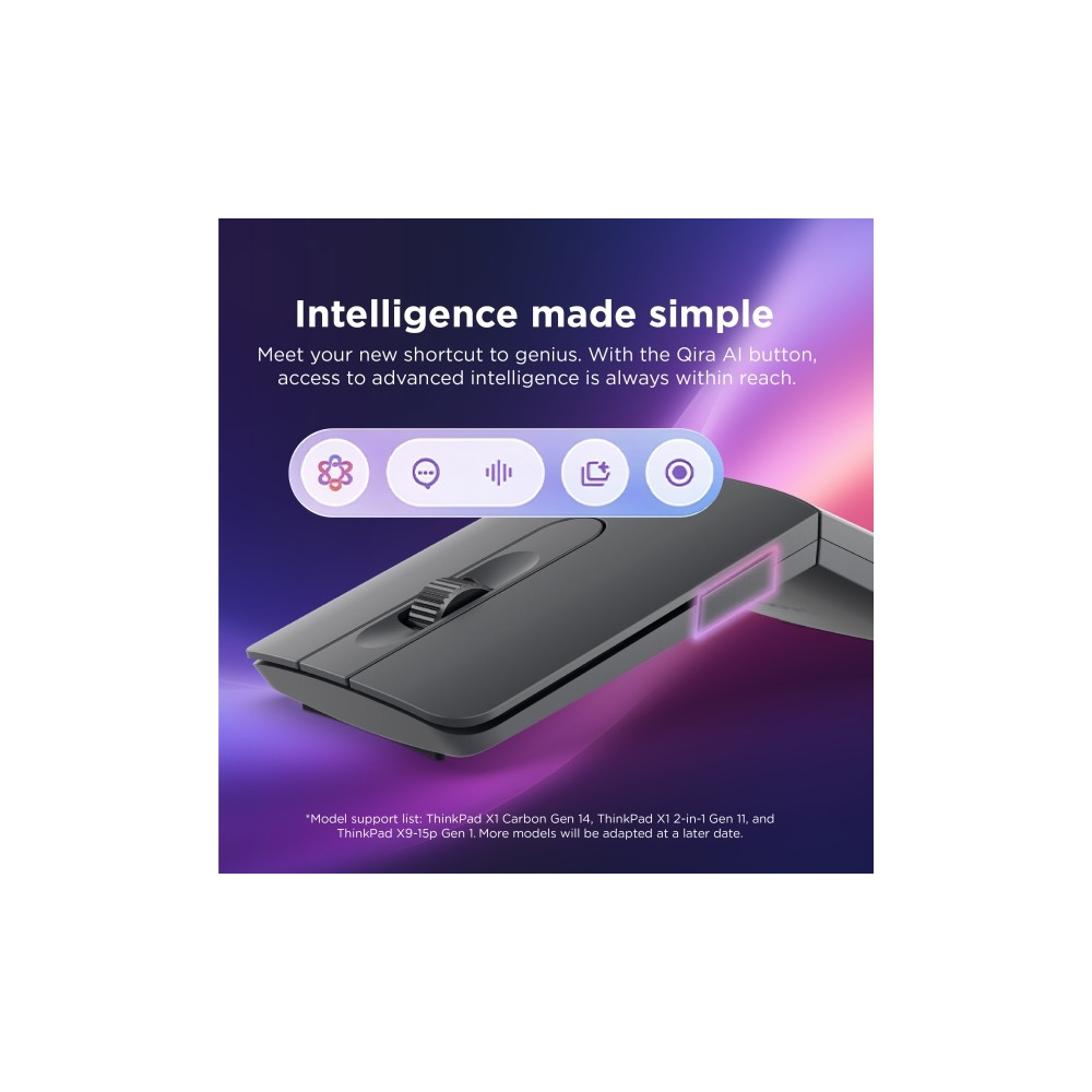 Produktbild för Lenovo ThinkPad - Aura Edition - mus - Presentatör - Bluetooth - thunder gray