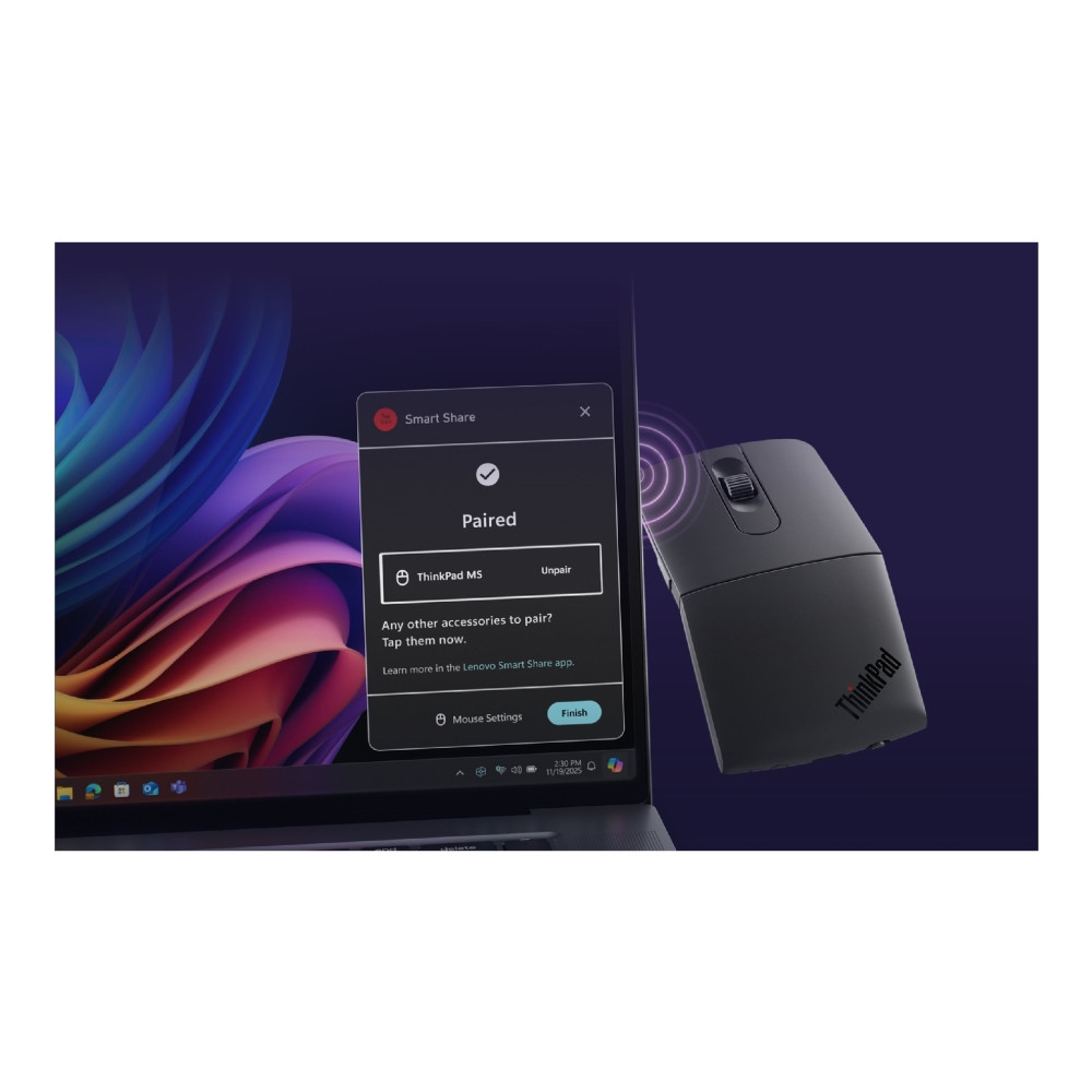 Produktbild för Lenovo ThinkPad - Aura Edition - mus - Presentatör - Bluetooth - thunder gray