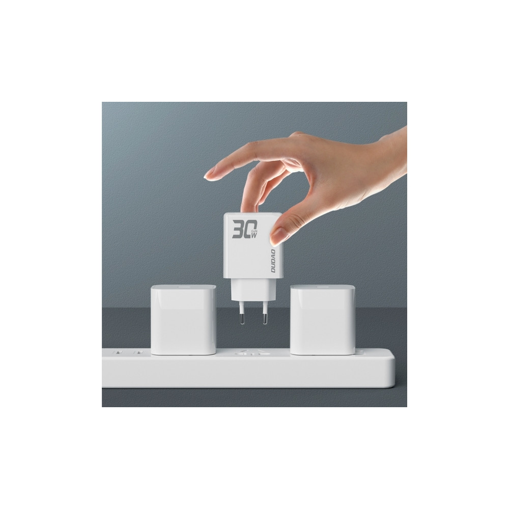 Produktbild för Dudao A30EU adapter 30W GaN 1xUSB-C 1xUSB-A (USB-C till USB-...