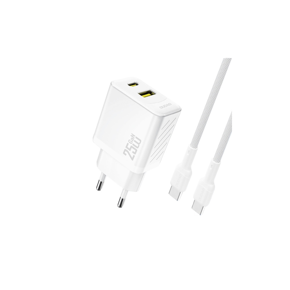 Produktbild för Dudao A26TCEU Adapter 25Watt 1xUSB-C 1xUSB-A (1 m USB-C till...