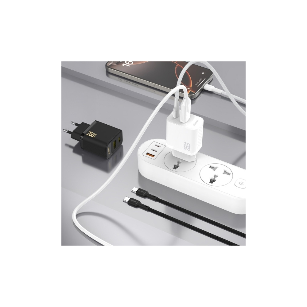 Produktbild för Dudao A26TCEU Adapter 25Watt 1xUSB-C 1xUSB-A (1 m USB-C till...