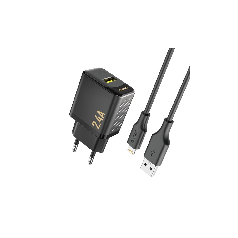 Produktbild för Dudao A23LEU adapter 12W 1xUSB-A (1m USB-A till Lightning-ka...