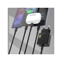 Produktbild för Dudao A26LEU adapter 20W: 1xUSB-C + 1m USB-C till Lightning-...