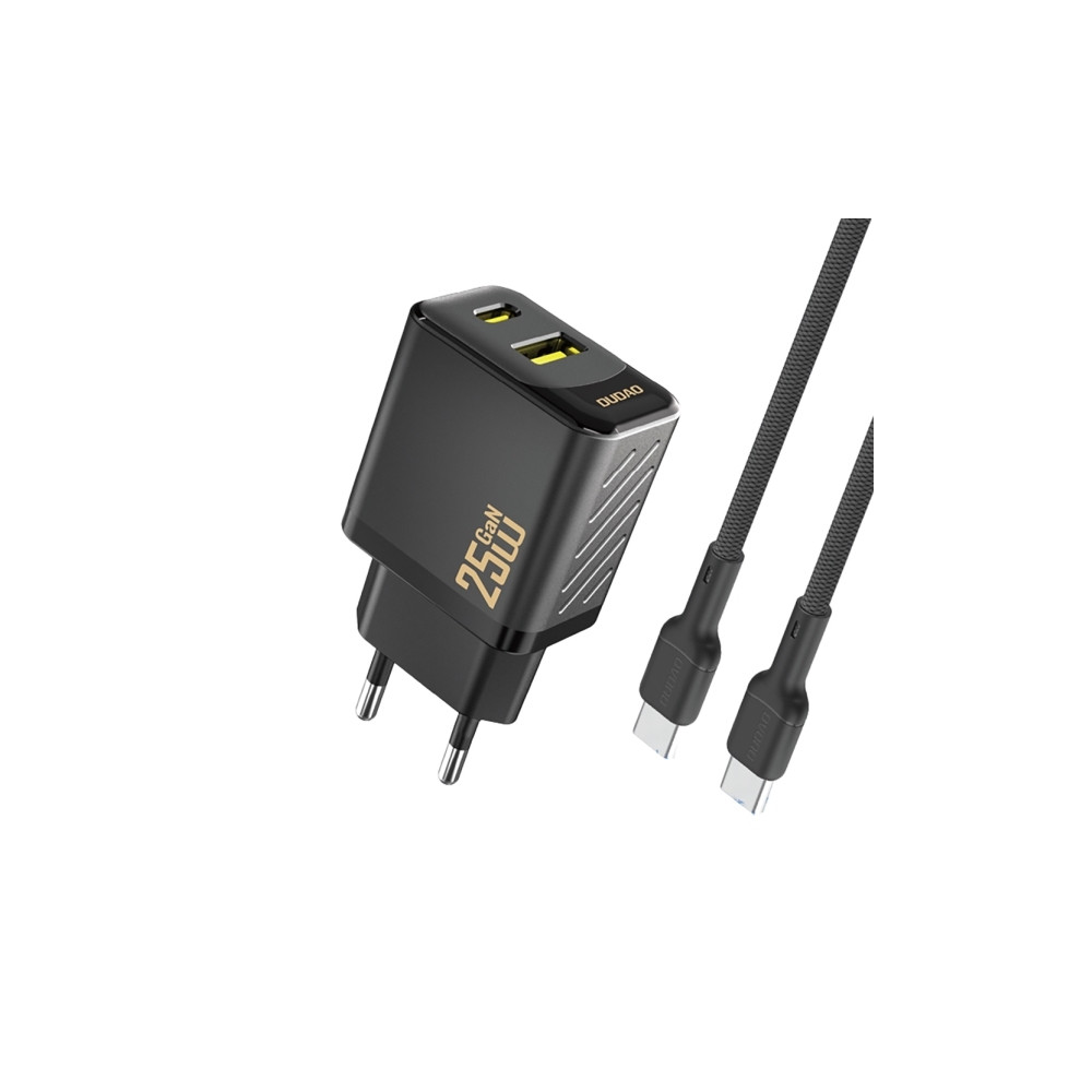 Produktbild för Dudao A26TCEU adapter 25W 1xUSB-C 1xUSB-A 1 m USB-C-kabel in...