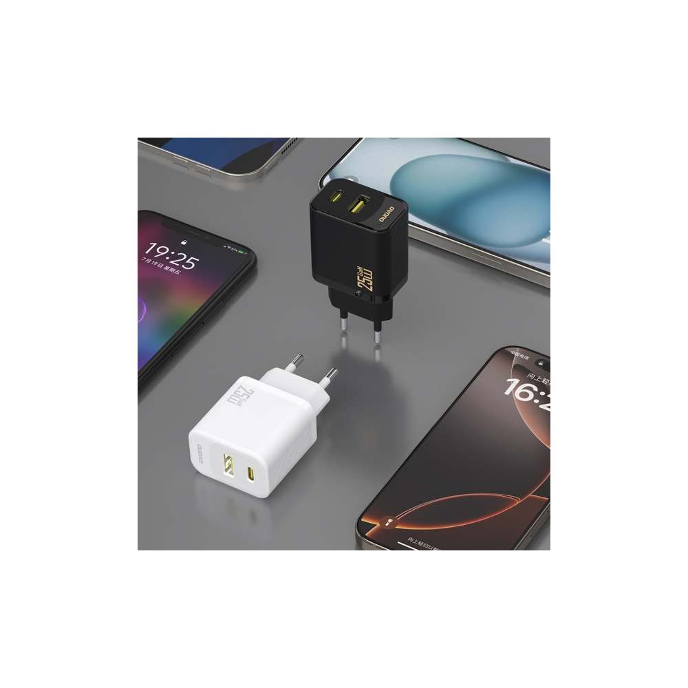 Produktbild för Dudao A26TCEU adapter 25W 1xUSB-C 1xUSB-A 1 m USB-C-kabel in...