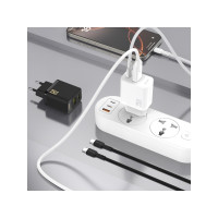 Produktbild för Dudao A26TCEU adapter 25W 1xUSB-C 1xUSB-A 1 m USB-C-kabel in...