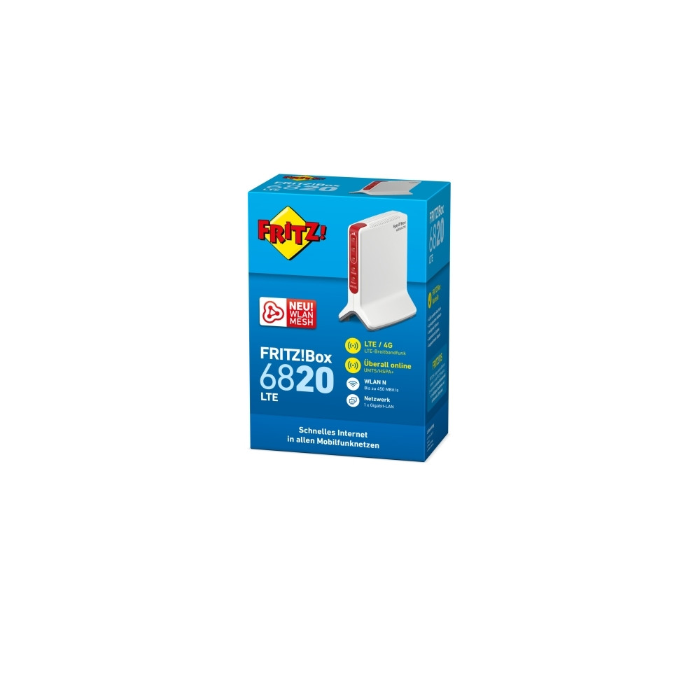 Produktbild för FRITZ!Box 6820 LTE - trådlös router - WWAN - Wi-Fi - skrivbordsmodell