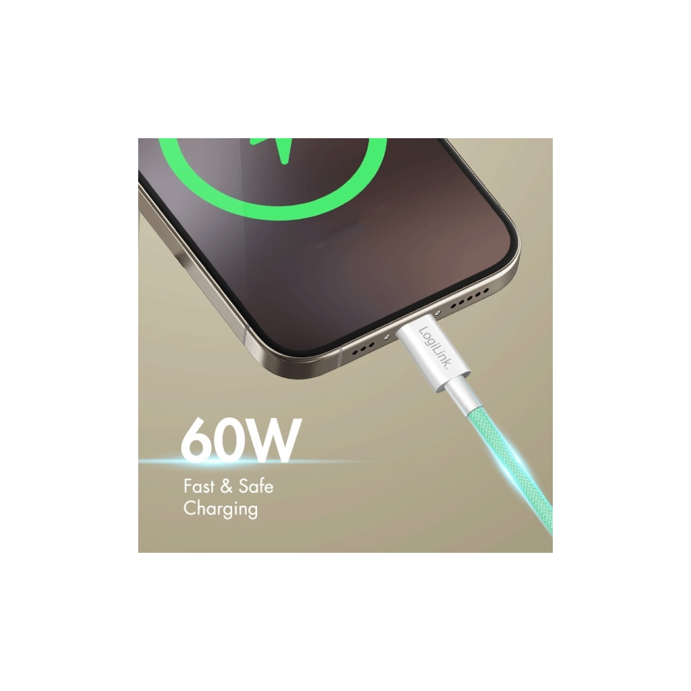 Produktbild för LogiLink CU0348, 1,5 m, USB C, USB C, USB 2.0, 0,48 Gbit/sek...