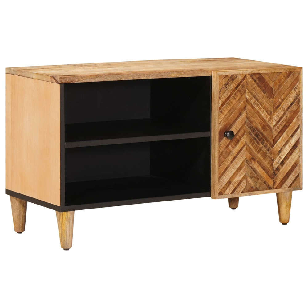 Produktbild för Förvaringsskåp med dörr Brun 80 x 31,5 x 46 cm Massivt mangoträ