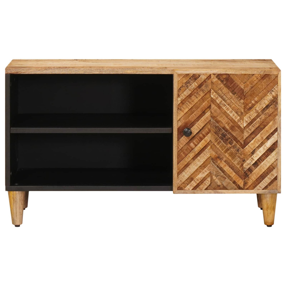 Produktbild för Förvaringsskåp med dörr Brun 80 x 31,5 x 46 cm Massivt mangoträ
