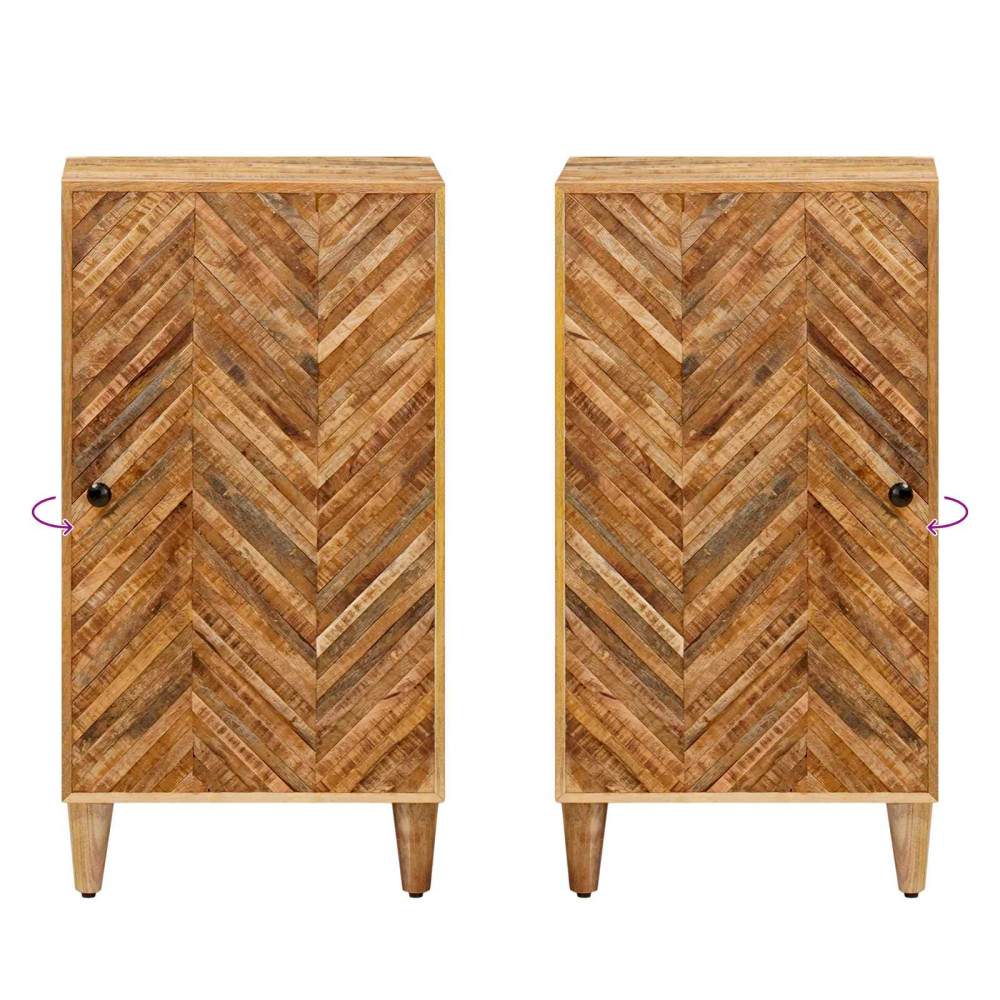 Produktbild för Förvaringsskåp med dörr Brun 40 x 33,5 x 75 cm Massivt mangoträ