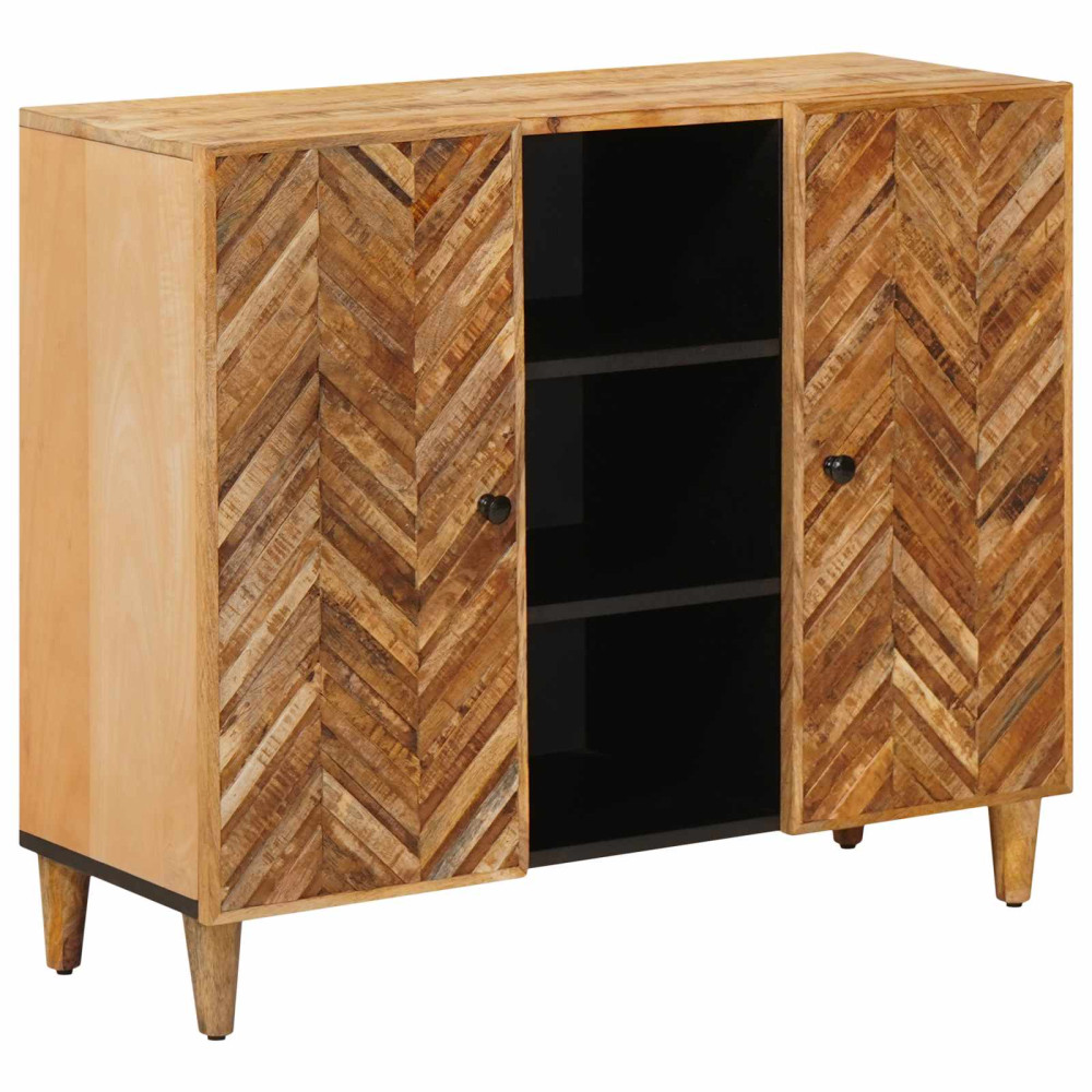 Produktbild för Förvaringsskåp med dörr Brun 90 x 33,5 x 75 cm Massivt mangoträ