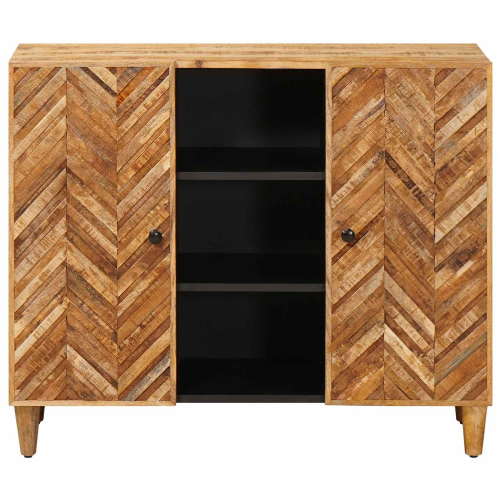 Produktbild för Förvaringsskåp med dörr Brun 90 x 33,5 x 75 cm Massivt mangoträ