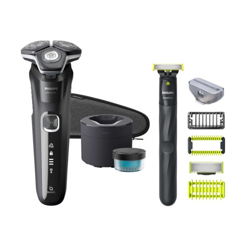 Philips Philips 5000 Series S5898 - rakapparat - mörk krom - med Phillips OneBlade