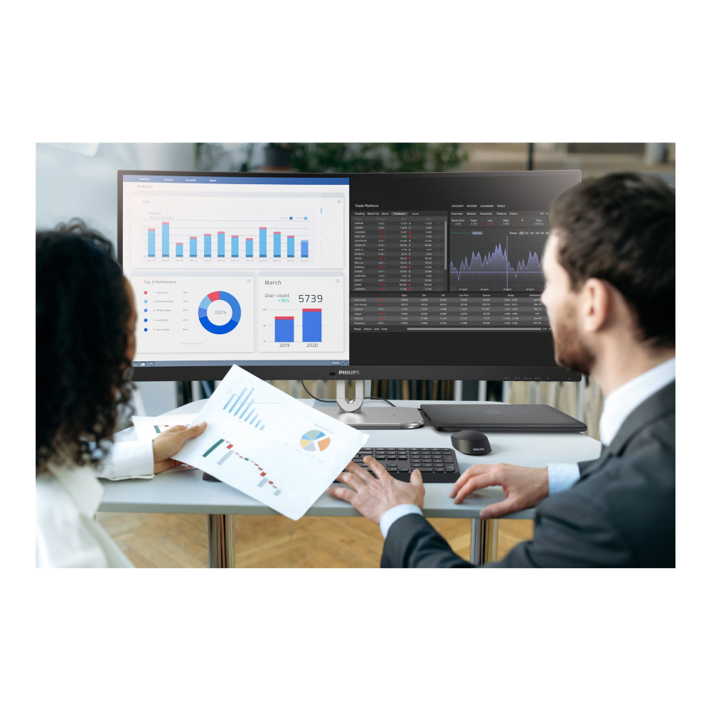 Produktbild för Philips 34B2U5600C - 5000 Series - LED-skärm - böjd - 34" - HDR