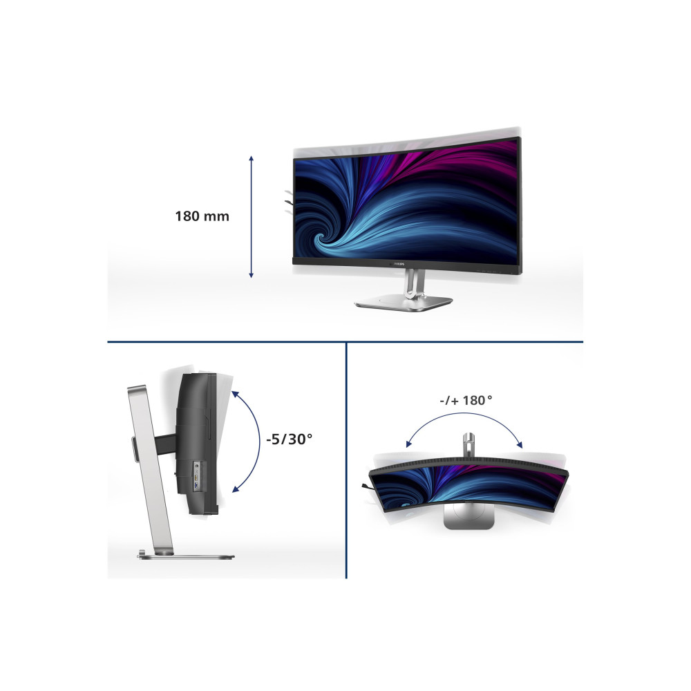 Produktbild för Philips 34B2U5600C - 5000 Series - LED-skärm - böjd - 34" - HDR