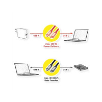 Produktbild för Roline Gold - USB typ C-kabel - USB-C till USB-C - 1 m