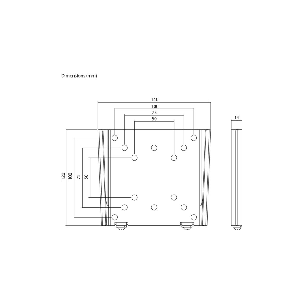 Produktbild för Goobay Basic monteringssats - liten - för platt panel - locking mechanism, anti-vibration joint - svart