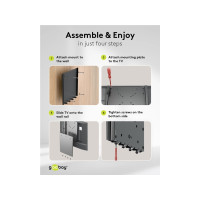 Produktbild för Goobay Basic monteringssats - liten - för platt panel - locking mechanism, anti-vibration joint - svart