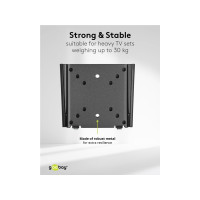 Produktbild för Goobay Basic monteringssats - liten - för platt panel - locking mechanism, anti-vibration joint - svart