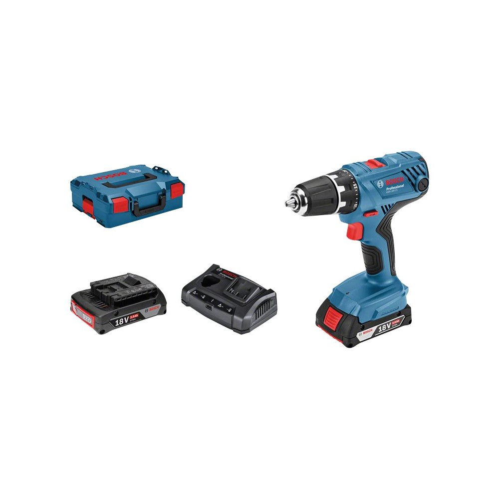 Produktbild för Bosch GSR 18V-21 Professional - borr/drivare - sladdlös - 2 hastigheter - 2 batterier