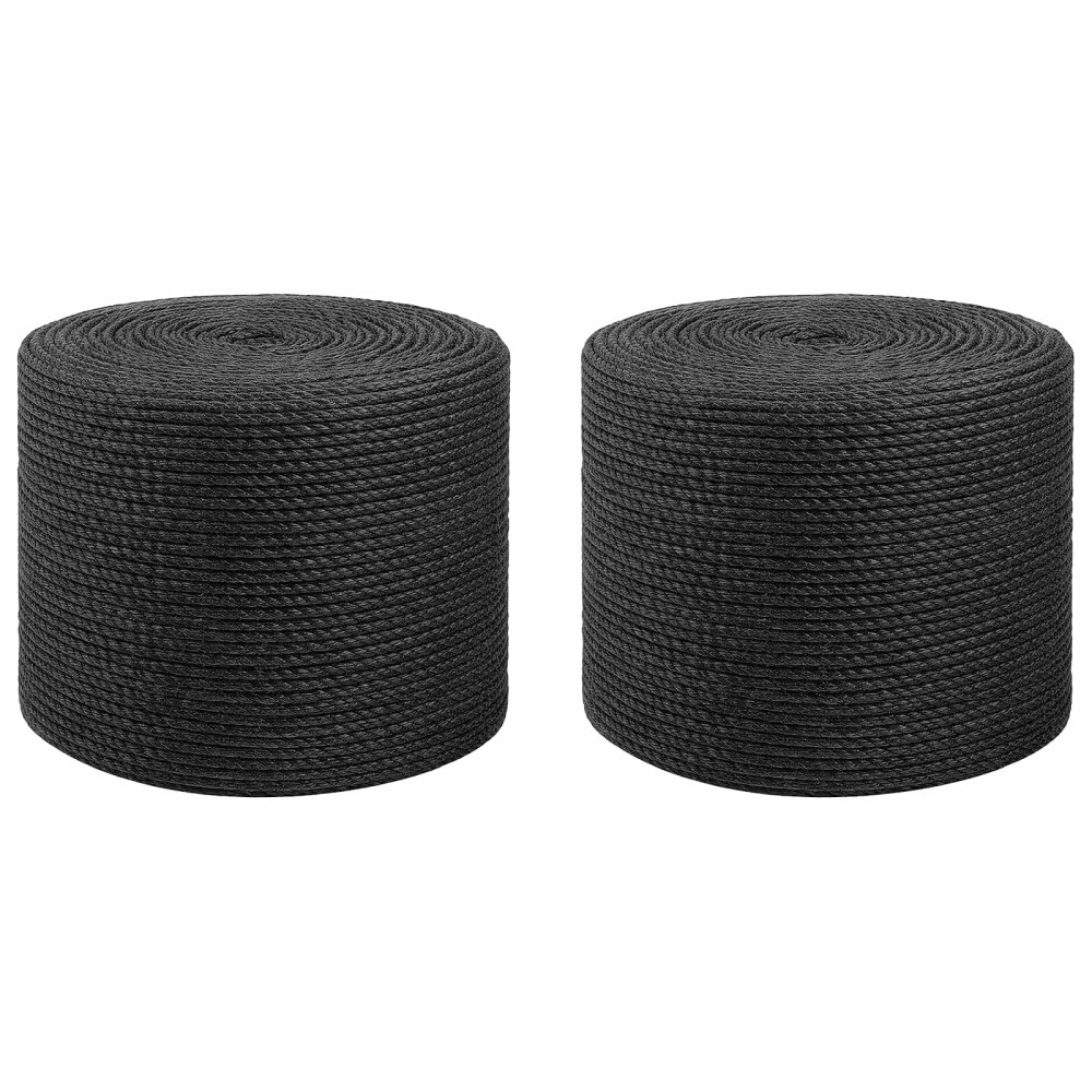 Produktbild för Jutegarn 2 pcs 2 Svart 100% Tossa jute