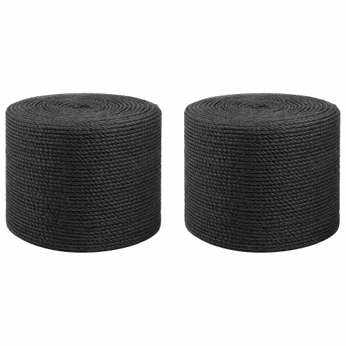 vidaXL Jutegarn 2 pcs 2 Svart 100% Tossa jute