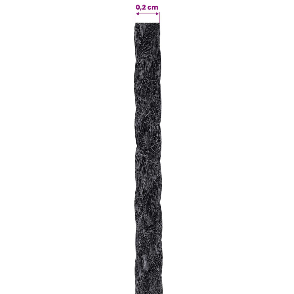 Produktbild för Jutegarn 2 pcs 2 Svart 100% Tossa jute