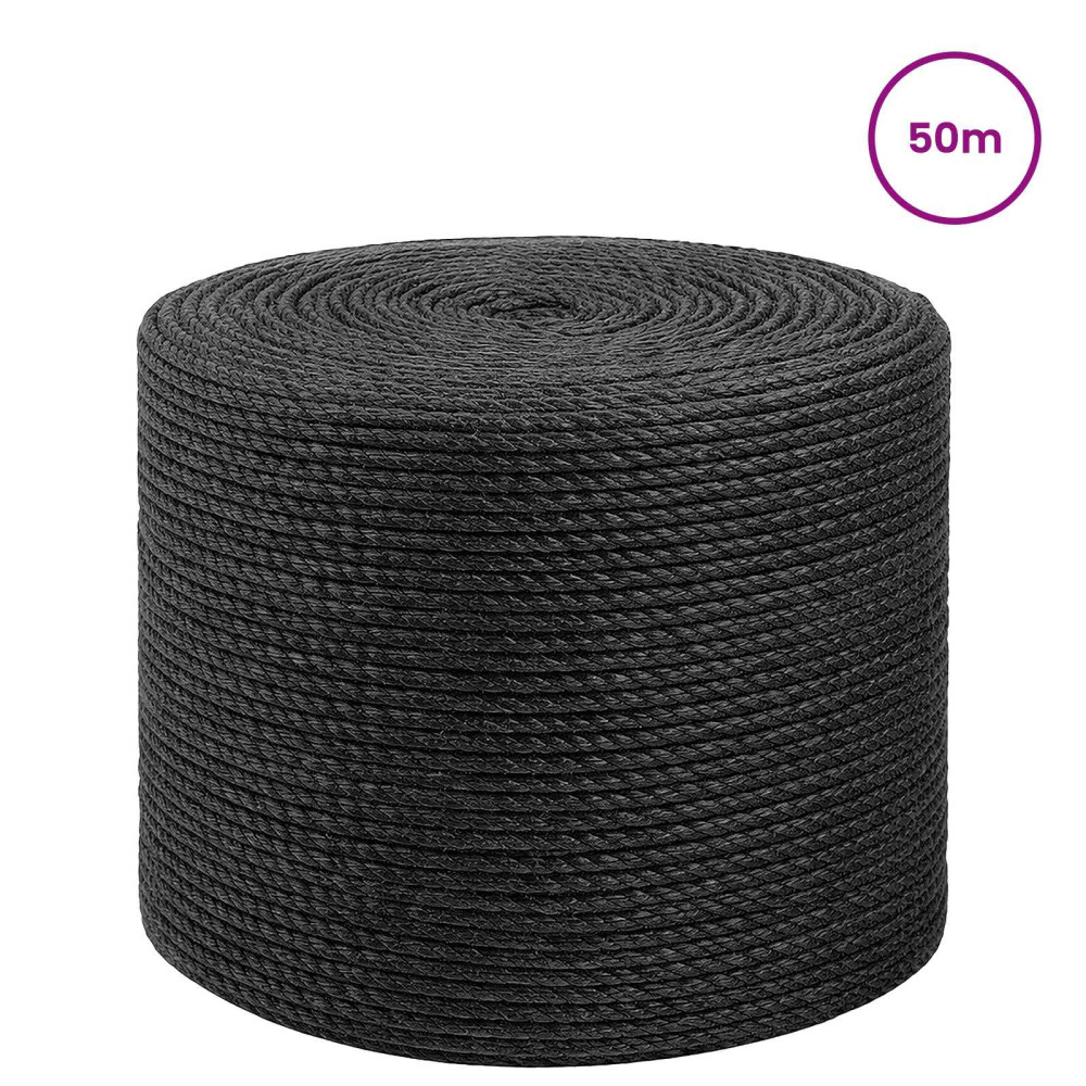 Produktbild för Jutegarn 4 Svart 100% Tossa jute