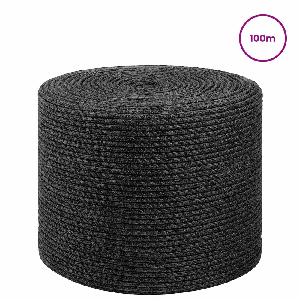 Produktbild för Jutegarn 4 Svart 100% Tossa jute